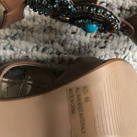 Body Central open toe heel. Turquoise front - Picture 7 of 7